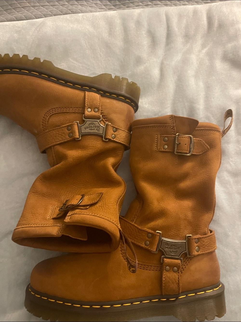 Dr. Martens Women's Tan Leather Combat Boots